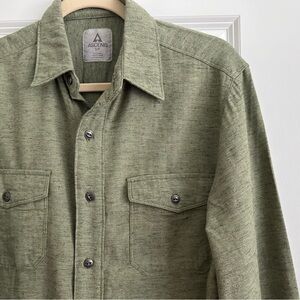 Ascend Green Heathered Long Sleeve Button Down Shirt - Outdoor Fishing Hiking